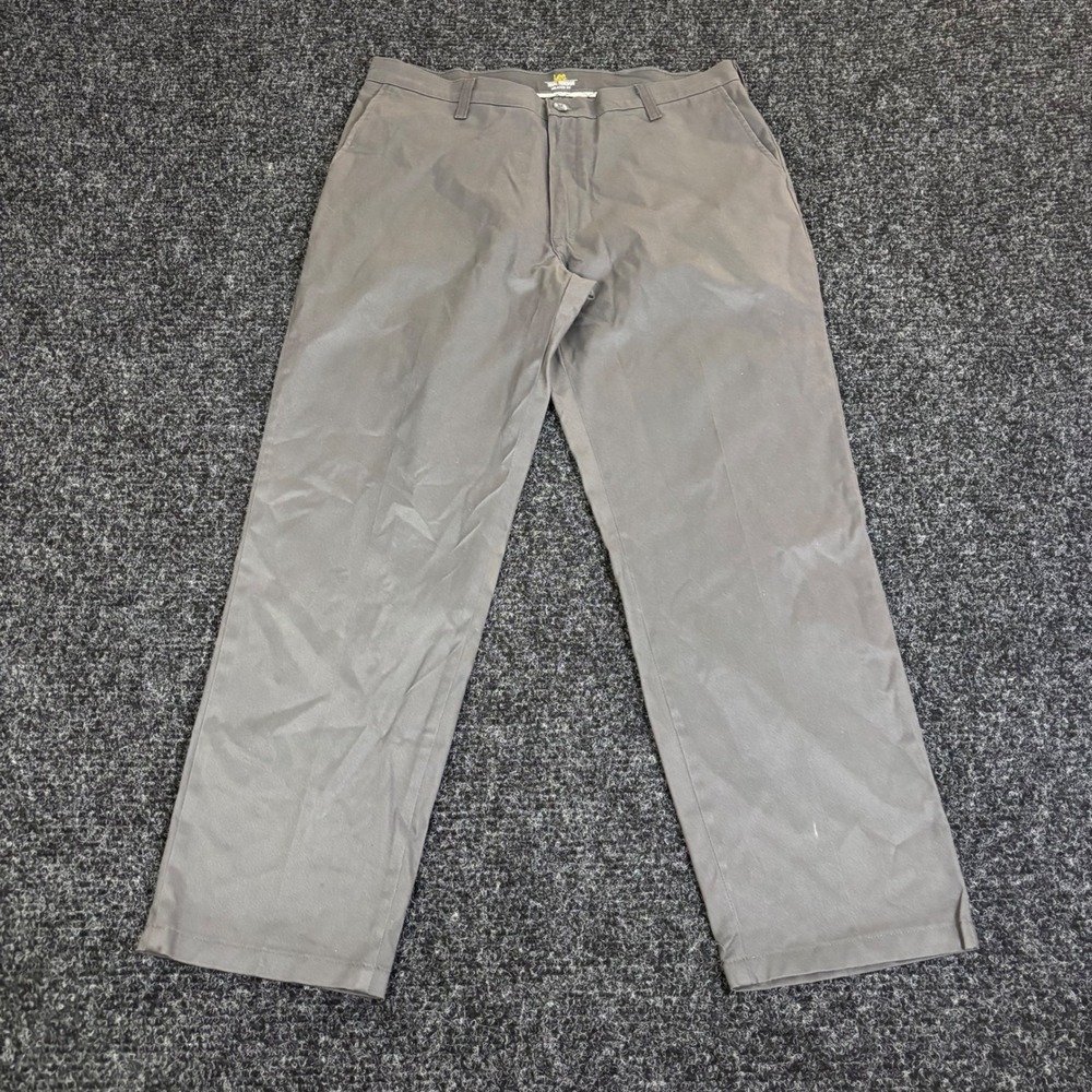 Lee Total Freedom Relaxed Fit Pants Mens 36x32 Gray Flat Front Chino 4283103